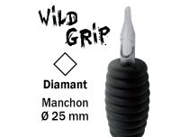 Diamant spuitmond steriele buis - Rubberen grip 25 mm | Wild Grip