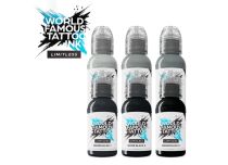 Oneindige tinten grijs tatoeageset - warme grijze pastel tinten