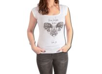 LAST WHISPER Dames-T-shirt Ze glimlacht ontwerp Wit
