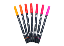 Rood-oranje gekleurde markers à l'Unité ou en Pochette | Tombow