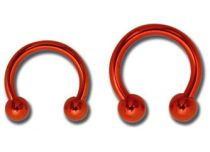 Rood stalen hoefijzer met ballen | Itc