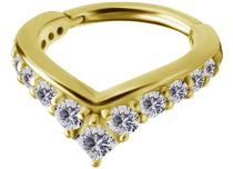 Verguld stalen scharnierset met witte Strass | Itc