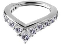 Zilveren Scharnierring Set met Witte Strass steentjes | Itc