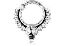 Scharnierring Septum Patroon Strass Kraanvogel Wit |Itc