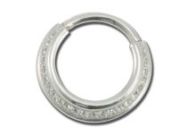 Stalen scharnierring wit kristal | Itc