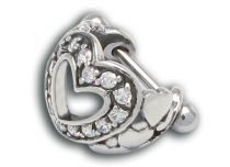 Barbell Acier Accessoire Spécial Cartillage motief Cœur à Strass | Itc