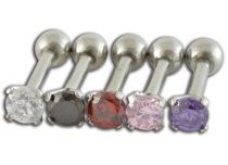 Barbell Staal Kristal Gekrast 3 mm Gekleurd | Itc