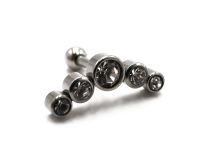 Barbell Staal Speciaal Tragus Strass gekleurd | Itc
