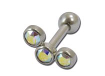 Barbell Staal 3 kristallen |Itc