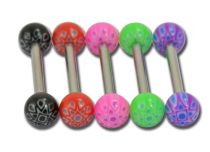 Barbell Staal Acryl Ballen 5 mm Gekleurd Mandala patroon | Itc