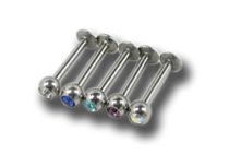 Labret Titaniumkristal 2,5 mm Gekleurd facet | Itc