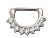 Stalen Teton Jewel Wit Strass-klikkers | Itc