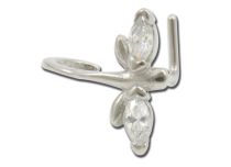 Wit kristal Dragonfly Stalen Neusknoop | Itc