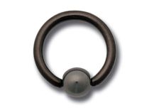 Titanium Ring Zwart Hematiet Bolletje 4 mm | Itc