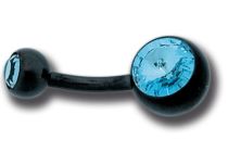 Banaan Titanium Zwart Dubbel Kristal Gekleurde Ballen 5/8 mm | Itc
