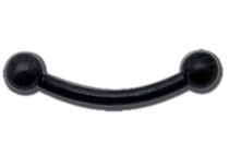 Zwarte Titanium Barbell met Ballen 3 mm | Itc