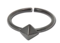 Stalen Ring Zwart Flexibel Diamantpatroon | Itc
