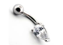 Stalen Micro Banaan met Strass waterdruppel motief | Itc