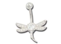 Fancy wit kristal Dragonfly Steel Banana met Strass | Itc