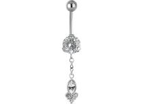 Banaan Staal Strass Wit Gegraveerde Hanger | Itc