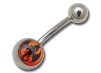 Titanium interne metalen staaf Dragon patroon met ballen 3 mm | Itc