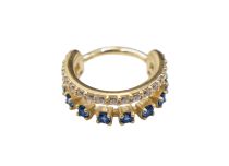 Scharnierring CoCr Pvd Goud 1.2X10 dubbele cirkel multi strass