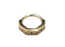 Scharnierring CoCr Pvd Goud 1.2X8 hexagonaal strass