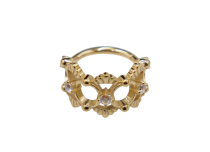 Scharnierring Pvd Goud CoCr 1.2X10 gesegmenteerde strass steentjes