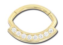 Stalen Scharnierring Goud Strass Wit | Itc
