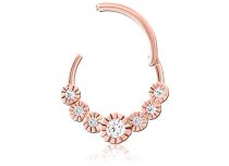 Scharnierring Rose Goud Kroon Strass Rond | Itc