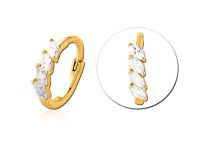 Gouden scharnierring Strass kroon | Itc