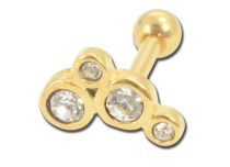 Barbell Staal Goud Strass | Itc