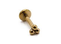 Labret Staal PVD Goud Drievoudige Bal | Itc