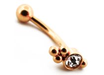 Micro Banaan Staal PVD Goud Tribal motief met Strass | Itc
