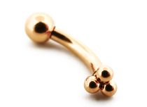 Micro Banaan 1,2 x 6 mm Staal PVD Goud Drievuldigheid Bal | Itc