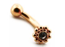 Micro Banaan Staal PVD Goud Rond Tribal Bergkristal | Itc