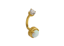 Micro banaan Rook Titanium PVD Goud 1.2X7 strass kogel