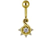 Verguld stalen heuptasje met Arabesque strass patroon | Itc