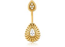 Banana Navel Chirurgisch Staal Goud Dubbel Ovaal Strass Patroon | Itc
