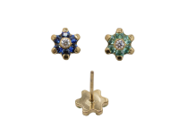 Draadloos Titanium PVD Goud 0,5X4 accessoire met bloemmotief