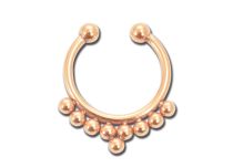 Faux Juweel Septum Staal Roze Goud Bal Hoefijzer | Itc