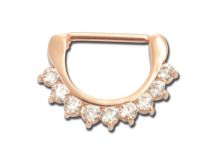 Roze Goud Stalen Tepelklikkers Wit Strass | Itc