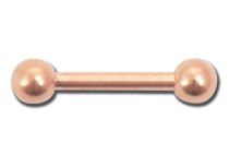 Stalen barbell goud rosé met bolletjes 3 mm | Itc