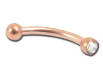 Roze Goud Stalen Banaan met Wit Kristal | Itc