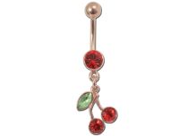 Bananenbuikknoop Staal Goud Roze Kers Kristal Rood Itc
