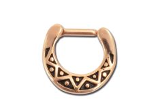 Roze stalen septumring met scharnierpatroon | Itc