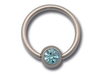 Stalen Ring 4 mm Gekleurde Kristallen Bal | Itc