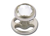Titanium huidimplantaat 3 mm schijf met wit kristal | Itc