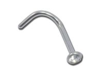 Doos van 10 stuks steriele Titanium neusknopen met wit kristal | Itc