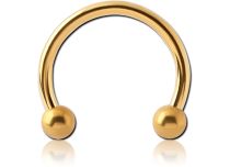 Titanium PVD Goud Steriel Hoefijzer met Ballen 3 mm | Itc